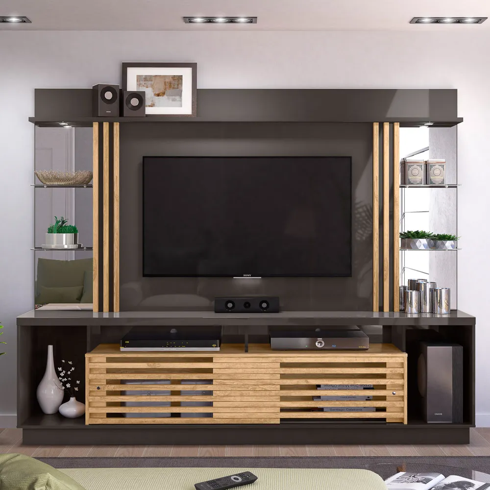 Home Theater 2 Portas Para TV Até 55 Pol. Frizz Gold - Madetec