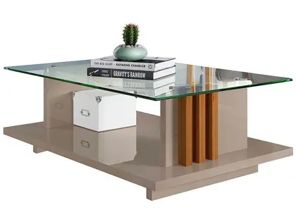 Mesa de Centro com Vidro Frizz