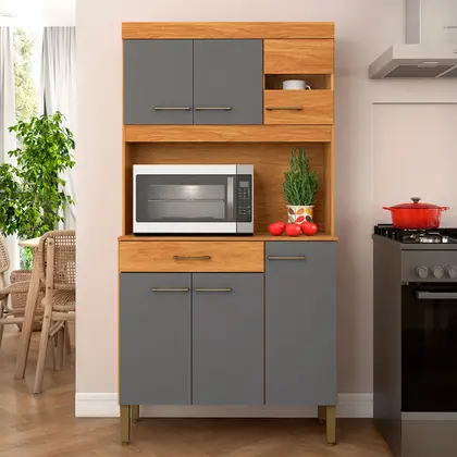 Kit de Cozinha Fellicci Carla 6P/1G - Cinamomo/Grafite