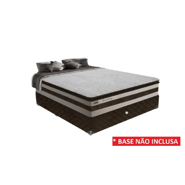 colchão casal gazin  molas ensacadas d28 love story bege/marrom 158x198x31