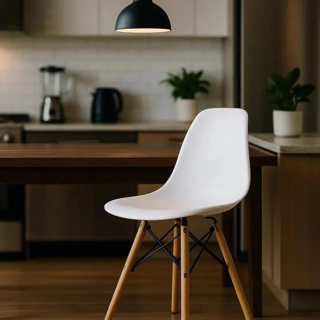 CADEIRA EAMES EIFFEL DESING  BASE MADEIRA MORDENA