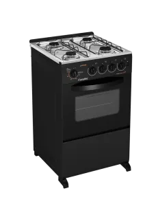Fogão de Piso Esmaltec 4 Bocas Caribe 4112 - Acendimento Automático, Preto, Bivolt