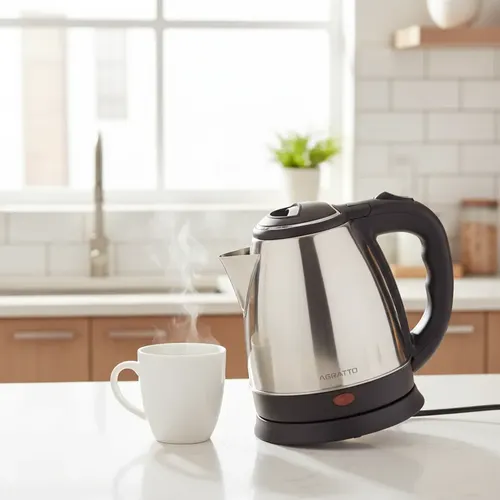 CHALEIRA ELÉTRICA AGRATTO PRATIC INOX 1,8L 1000W COM BASE GIRATÓRIA AQUECIMENTO RÁPIDO DESLIGAMENTO AUTOMÁTICO  E INDICADOR DE NÍVEL
