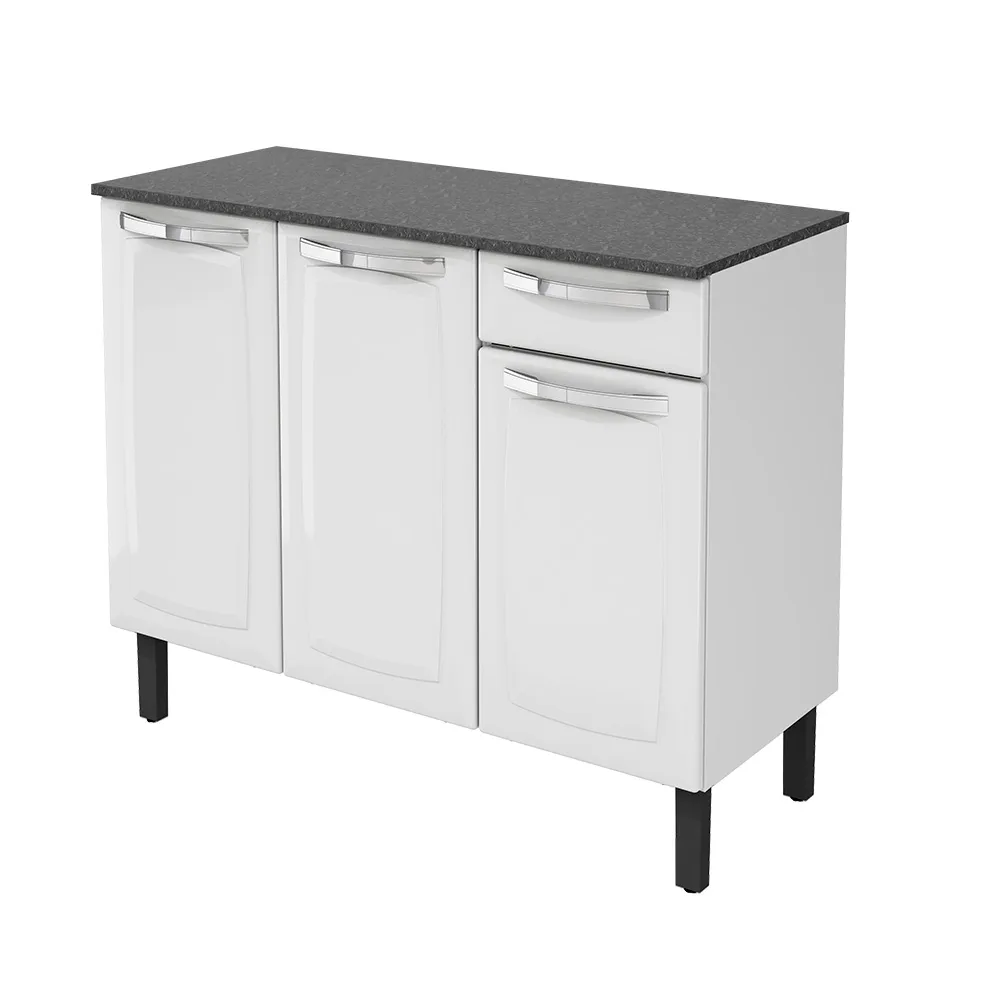 Balcão Em Aço Itatiaia Rose 3P/1G - Branco