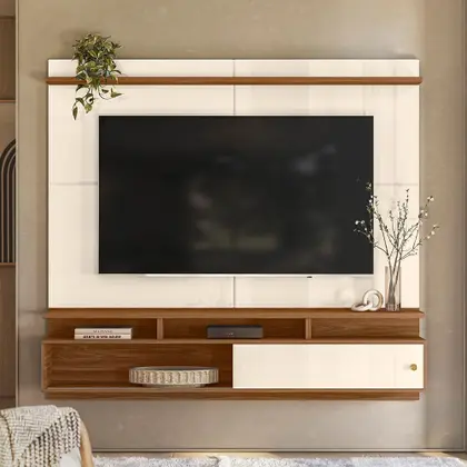 Estante Home Suspenso Morretes 781 Off White/Amendoa - Mobler