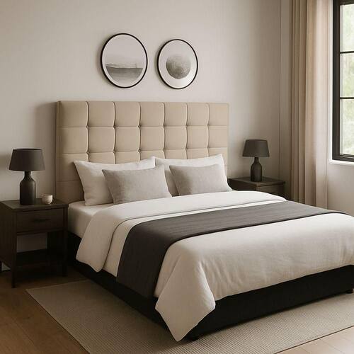 cabeceiro casal quadrado suede 140