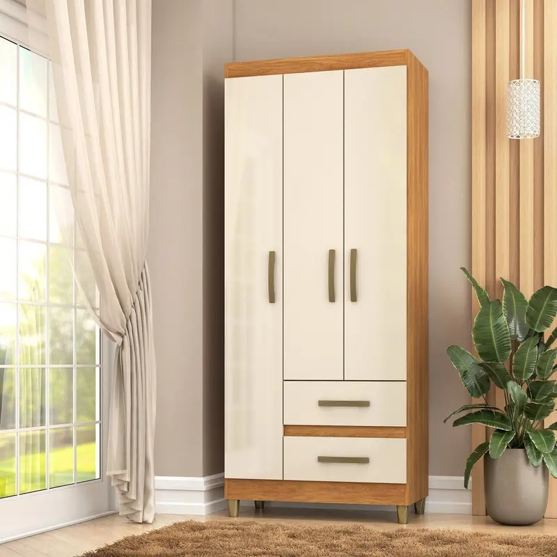 Guarda-Roupa Porto 3 Portas 2 Gavetas 75x180x40cm - Fellicci