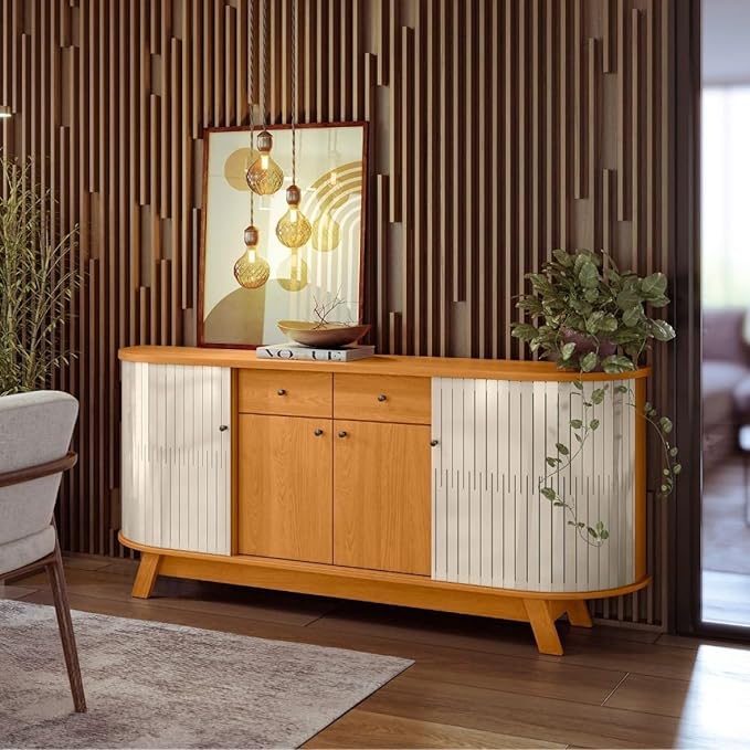 Buffet Aparador para Sala de Estar Monaco Cinamomo/Off White