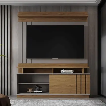 Home Painel Goiás com Porta Ripada para TV até 55” Polegadas - Mobler