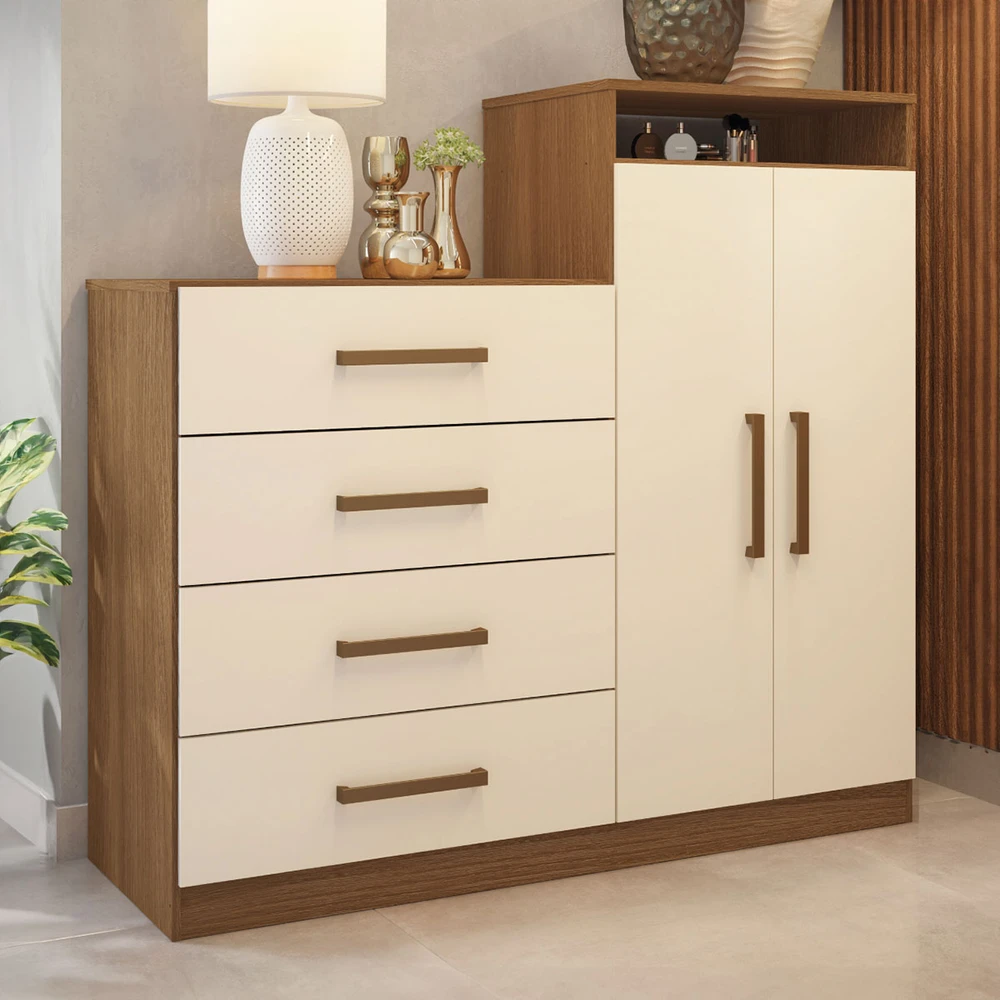 Cômoda Áurea 2 Portas e 4 Gavetas - Demóbile