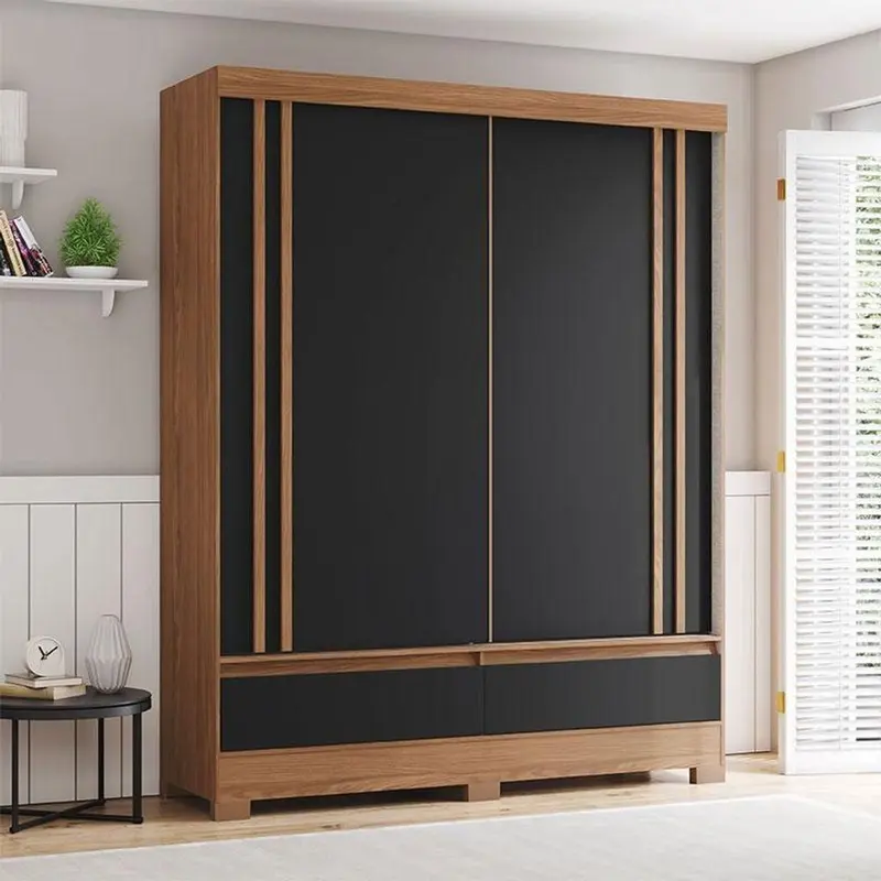 Guarda  Roupa henn briz B-24 2 portas de correr e duas gavetas