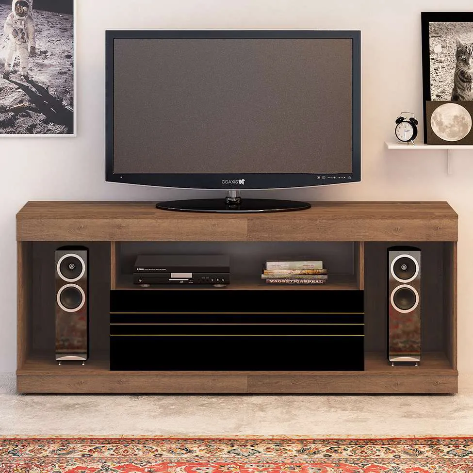 Rack para TV até 60 Rústico/Preto Artely Sport