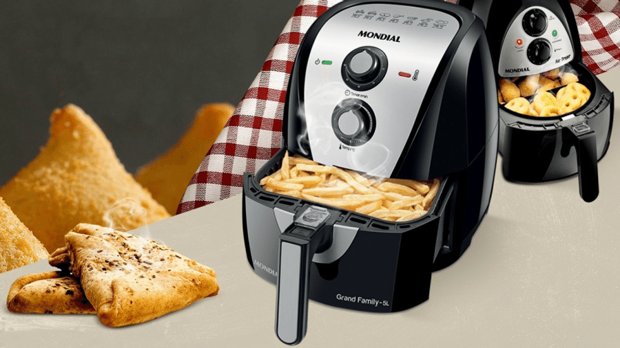 FRITADEIRA ELÉTRICA SEM ÓLEO AIR FRYER MONDIAL AFN40BI FAMÍLIA INOX 4L 220V