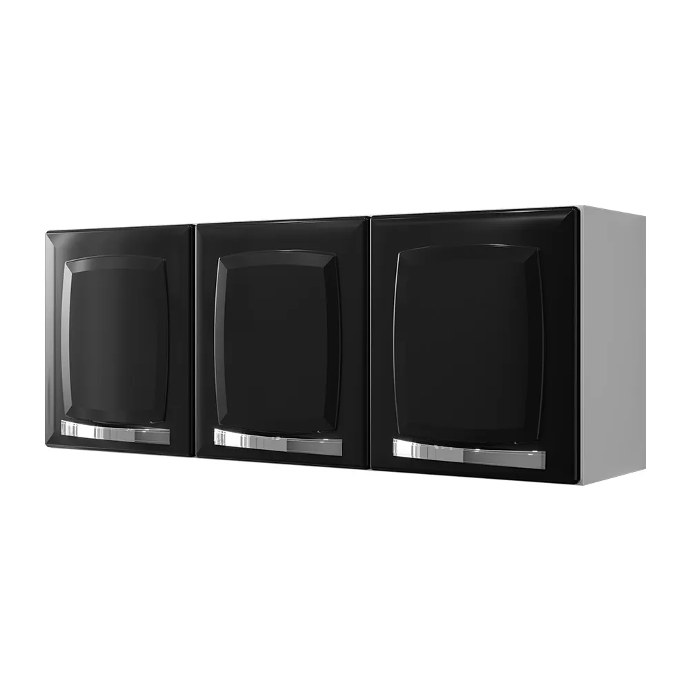 Armário Aéreo Itatiaia Rose 3P - Branco/Preto