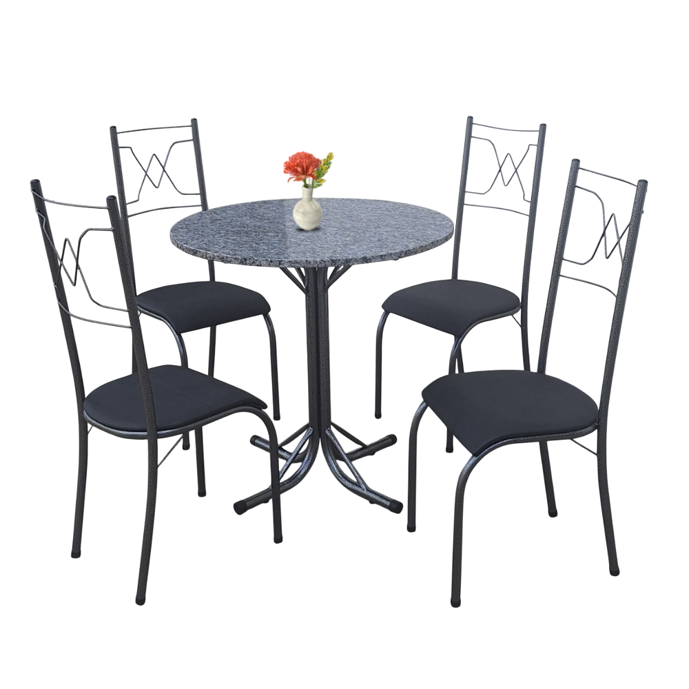 mesa tubolar 4c redonda madri pé tubo