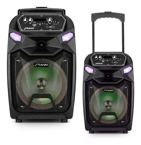 Caixa de Som Amplificada Frahm CM 350 com LED Bluetooth USB Bateria Recarregável 350W Preta - Bivolt