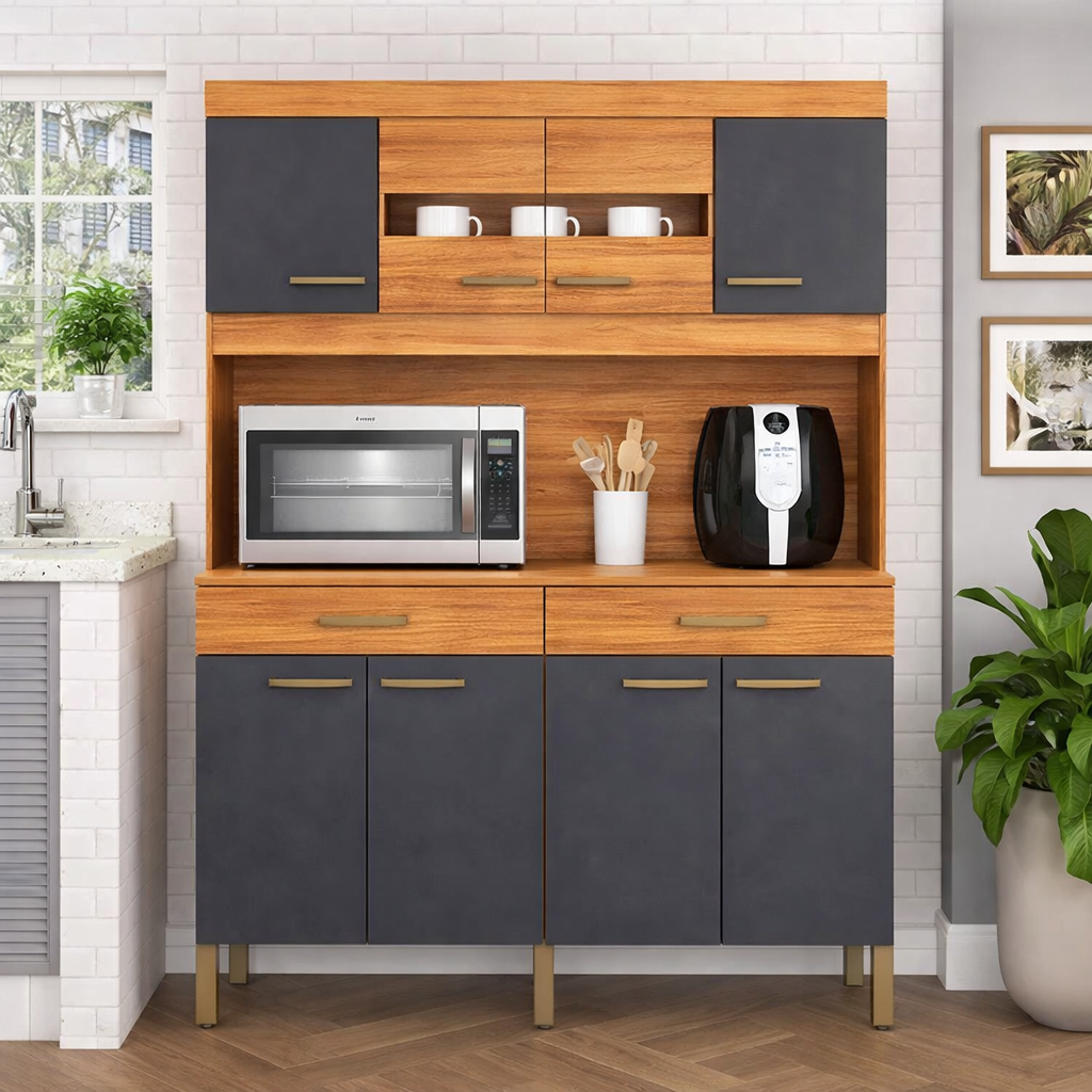 Kit de Cozinha Laura Fellicci 8P/2G - Cinamomo/Grafite