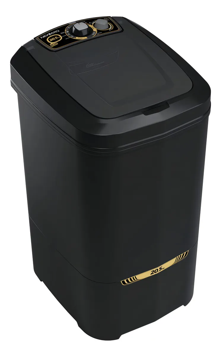 Lavadora De Roupas Tanquinho 20.5 Kg Plus Semiautomático 220v Preto 9 Programas De Lavagem