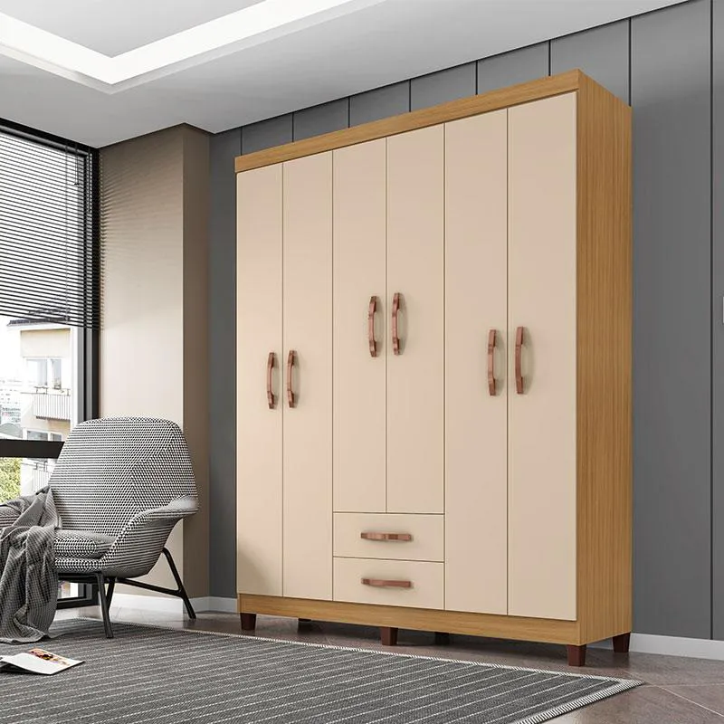 Guarda Roupa Casal Incorplac Modena 6 Portas 2 gavetas MDP