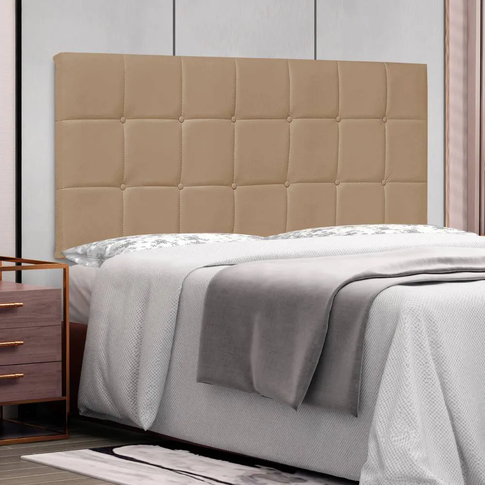 cabeceiro casal quadrado suede 140
