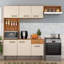 Cozinha Fellici Nina C/Balcão 6P/1G - Cinamomo/Off White